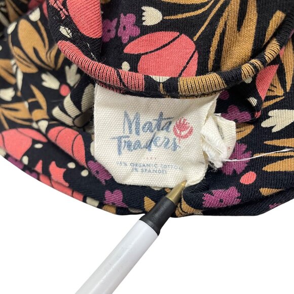 Mata Traders Womens Floral Organic Cotton Midi Dress Black Multicolor Size XS - Picture 5 of 7